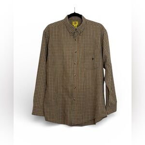 Duck Head Brown and Blue Plaid Casual Shirt Size Large